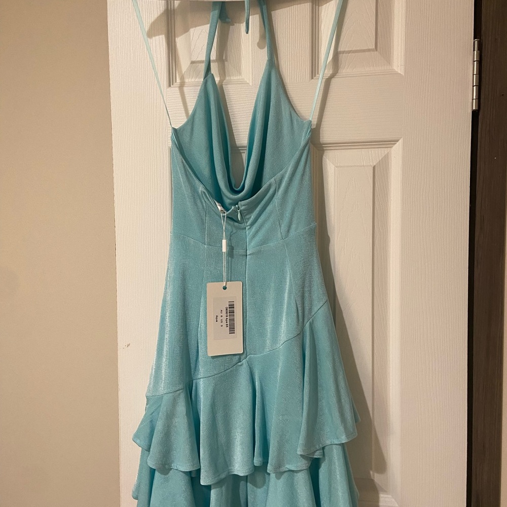 Aqua halter dress - Picture 2 of 3